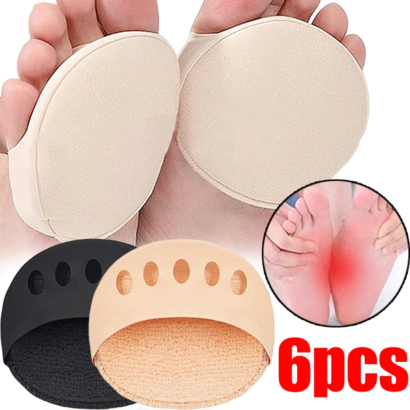 

6pcs Forefoot Pads High Heels Half Insoles Women Five Toes Insole Foot Care Calluses Corns Relief Feet Pain Massaging Toe Pad