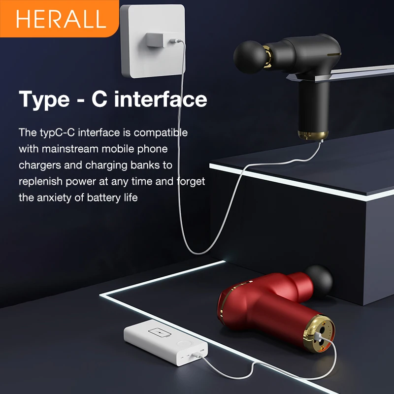 HERALL горячий компрессионный массажный пистолет для глубокой мышечной ткани