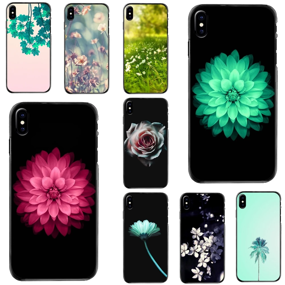 

Flower White Green Simple Nature Hard Phone Skin Case For Apple iPhone 11 12 13 14 Pro MAX Mini 5 5S SE 6 6S 7 8 Plus 10 X XR XS