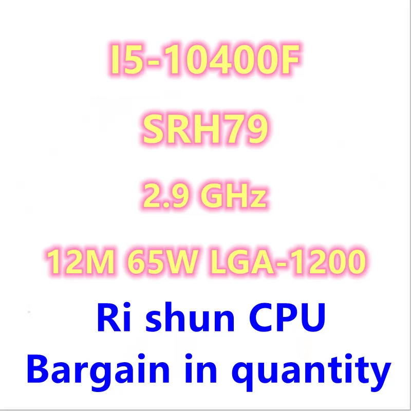 

I5-10400F I5 10400F SRH79 2,9 ГГц процессор Intel Dua Belas Benang L2 = 1,5 M L3 = 12M 65W LGA 1200