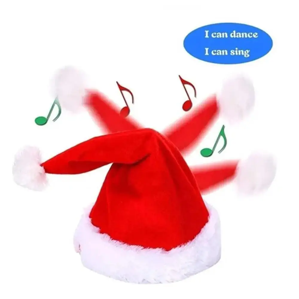 

Электрические рождественские шапки Поющие танцы с музыкой новогодняя Детская шапка рождественские украшения для дома подарки на Рождество Санта-Клаус 2024