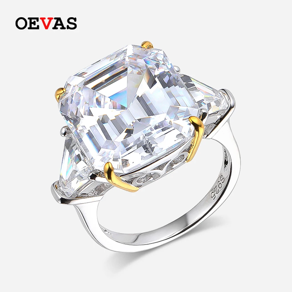 

Обручальные кольца OEVAS со сверкающим муассанитом 27 карат для женщин, серебро 100% пробы 925 пробы, ювелирные изделия для помолвки и вечеринки, п...