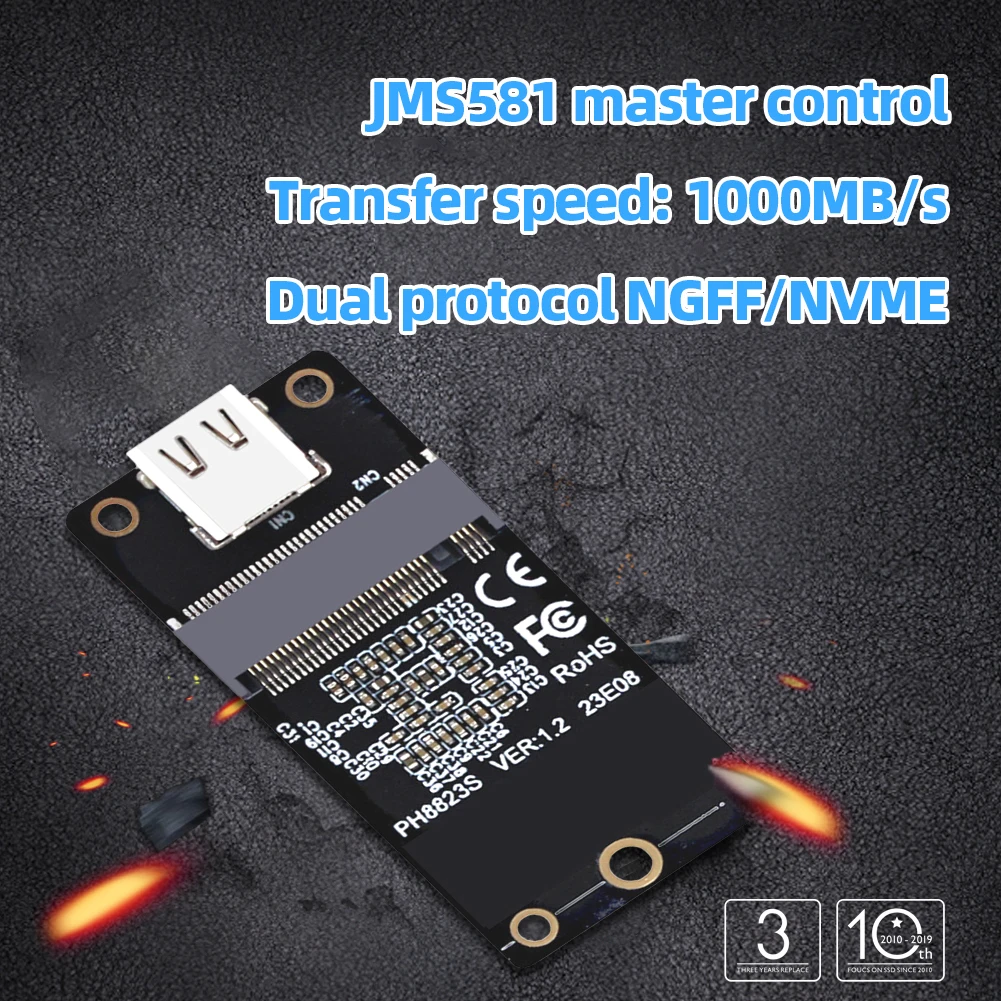 

M.2 NVME SSD конвертер Gen2 10 Гбит/с адаптер для твердотельного накопителя карта Type-C USB3.1 конверсионная карта поддержка SSD 2230 2242 2260 2280