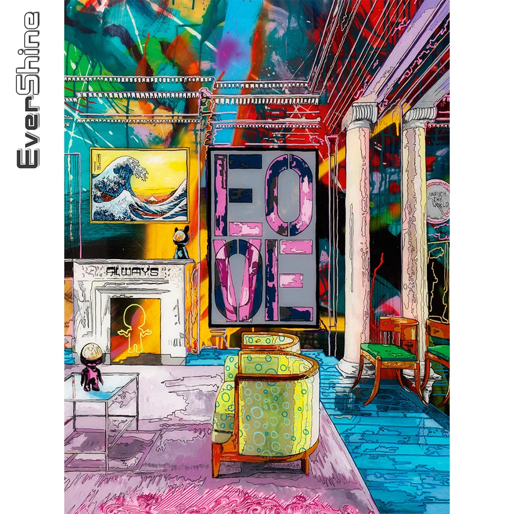 

EverShine Новое поступление алмазная мозаика дом картина из страз алмазная вышивка пейзаж полная площадь круглый алмазная живопись красочный хобби и рукоделие декор для дома