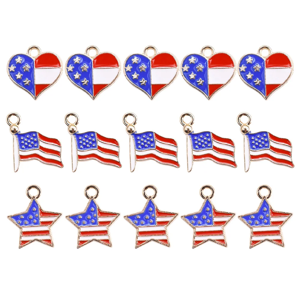 

Charms Diy Charm Pendant Flagjuly Day Heart Accessory Metal 4Th Crafts Making Jewelry Ornament Independence Necklace Bracelets