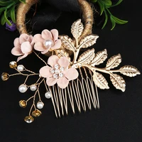 headbands hair jewelry elegant girls bridal headband imitated pearl hair headdress flower wreath bride garland head hoop wedding