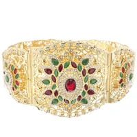 arabian fashion belt moroccan bridal body chain crystal flower noble ladies metal wide waist belt wife gift