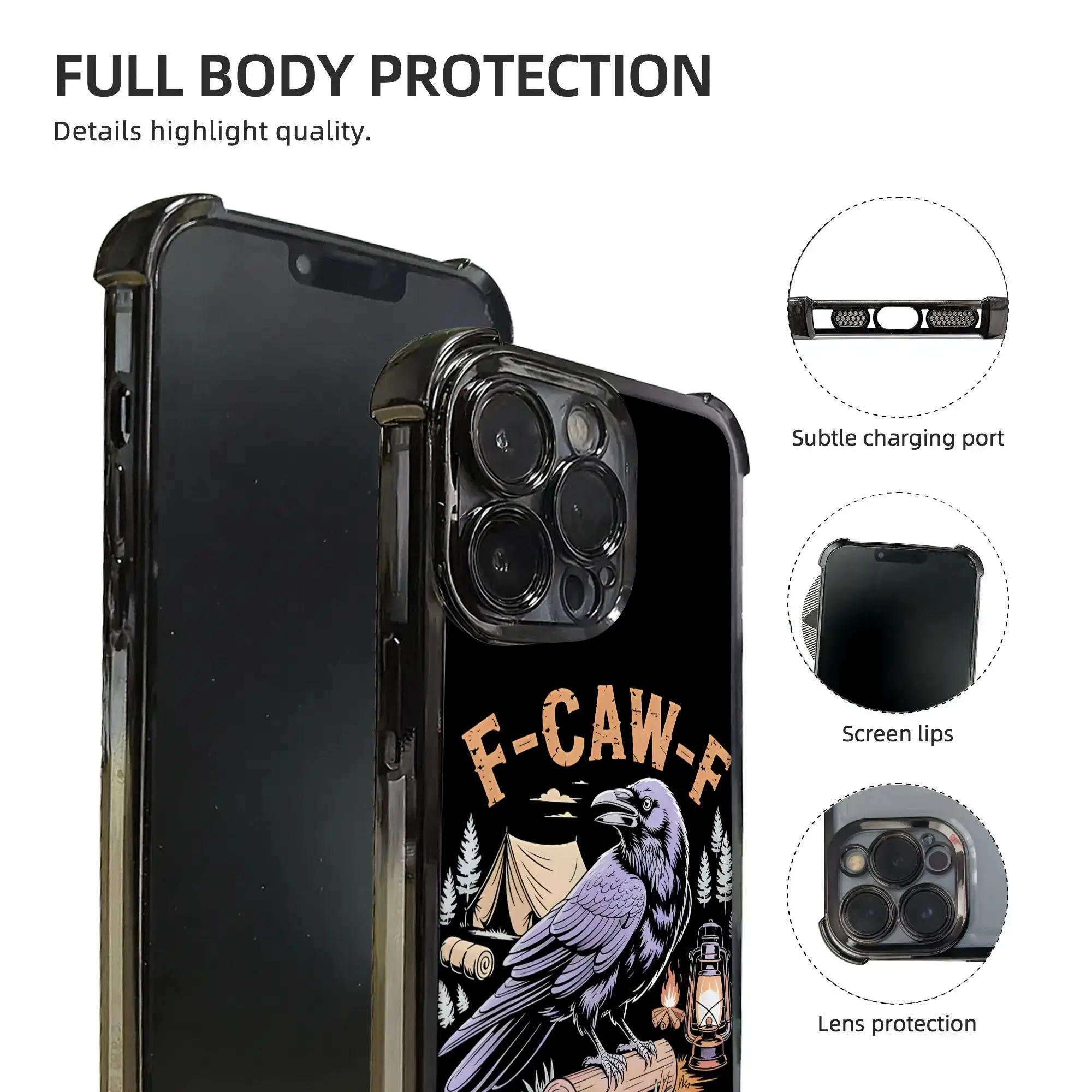 Фото Забавный чехол для телефона с изображением ворона F CAW F I'm Camping Outdoors Adventure, с гальваническим покрытием, для iPhone, различные модели №2