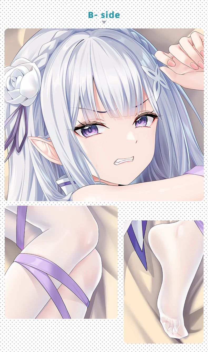 Emilia Dakimakura Re Zero Anime Pillow Case Hugging Full Body Cushion Cover Sexy Home Bedding Decor Pillowcase Otaku Gift