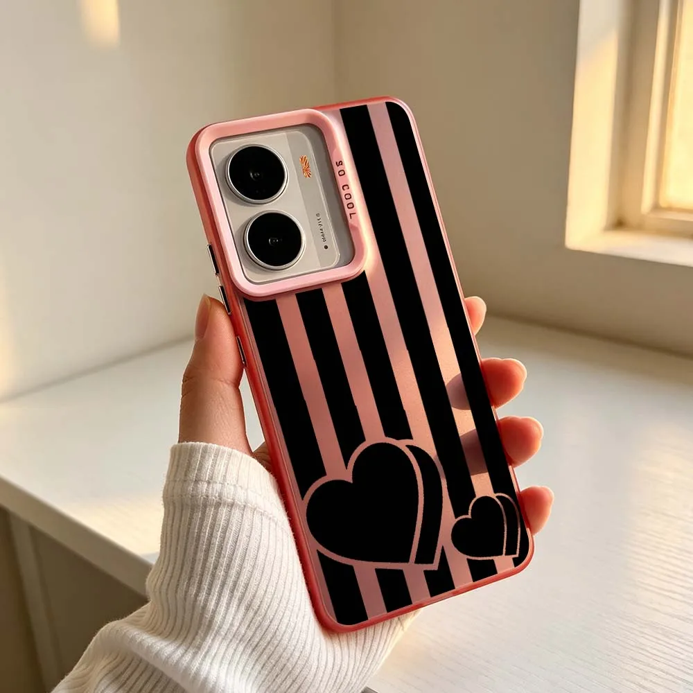 Фото Чехол для телефона с черным полосатым дизайном для Realme 14X 14 13 12X 12 11X 11 10 9i C67 C75 V60 70 C25Y Pro, серебристого цвета. №2