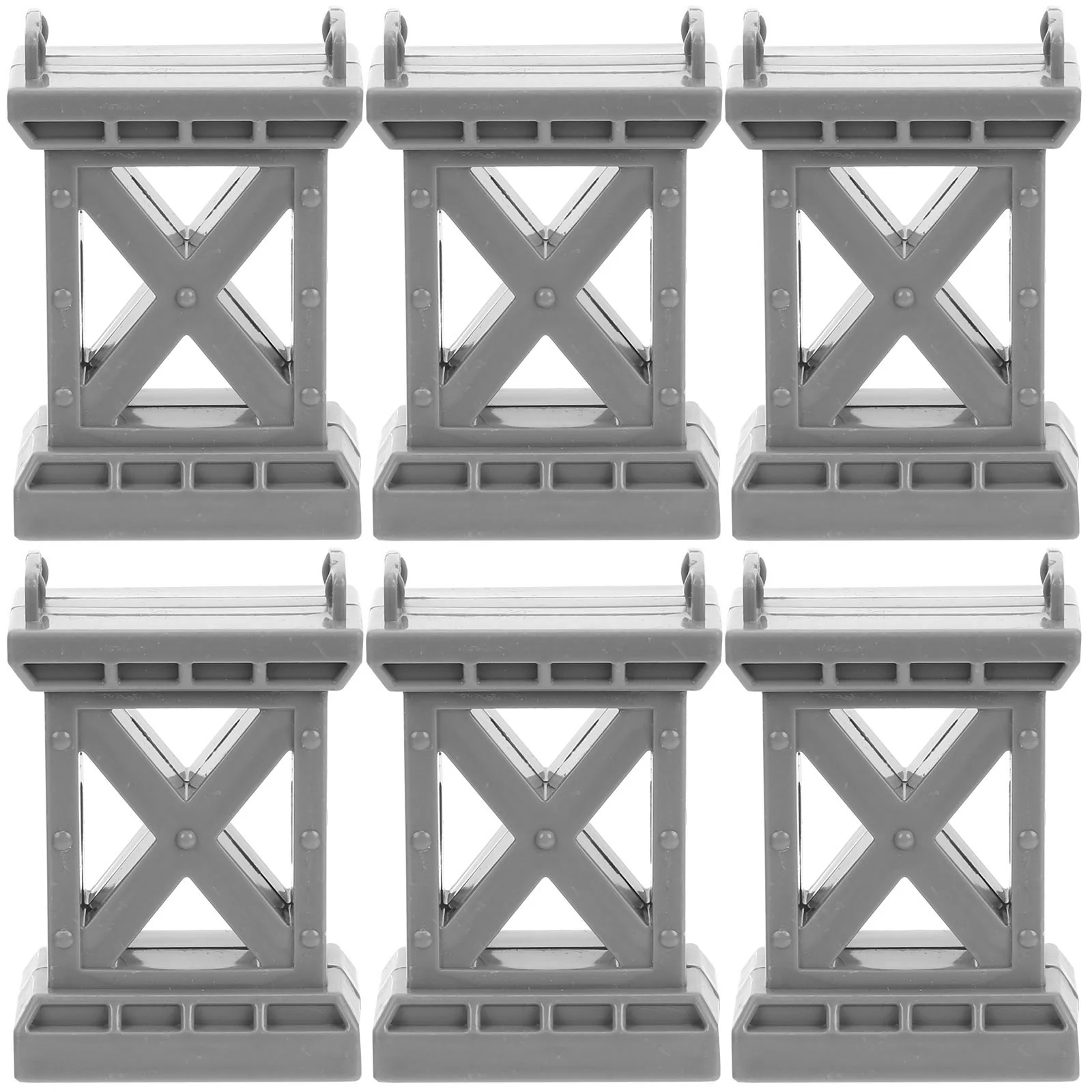 

6 Pcs Train Pier Wood Toys Wooden Track Bridge Supports Suspension Child Plastic Risers