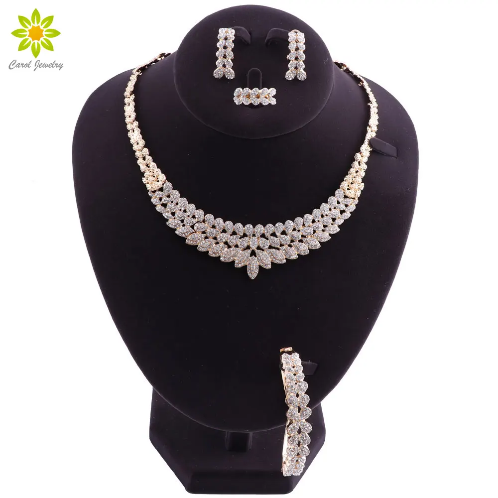 Новое поступление ювелирный набор для женщин кристалл Свадебные Ювелирные