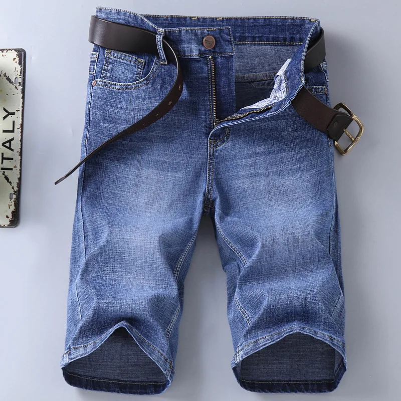 Летние джинсовые шорты для мужчин свободные прямые облегающие корейские модные