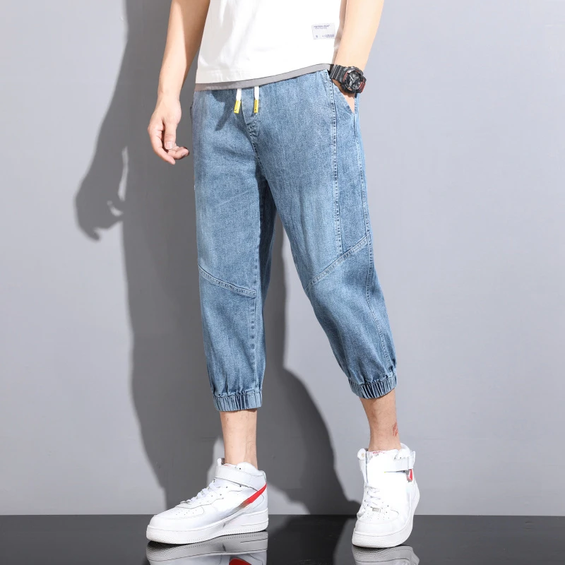 New Loose Men Jeans Male Trousers Simple Design High Quality Calf-length All-match Students Daily Casual Harem Denim Pants MQ815