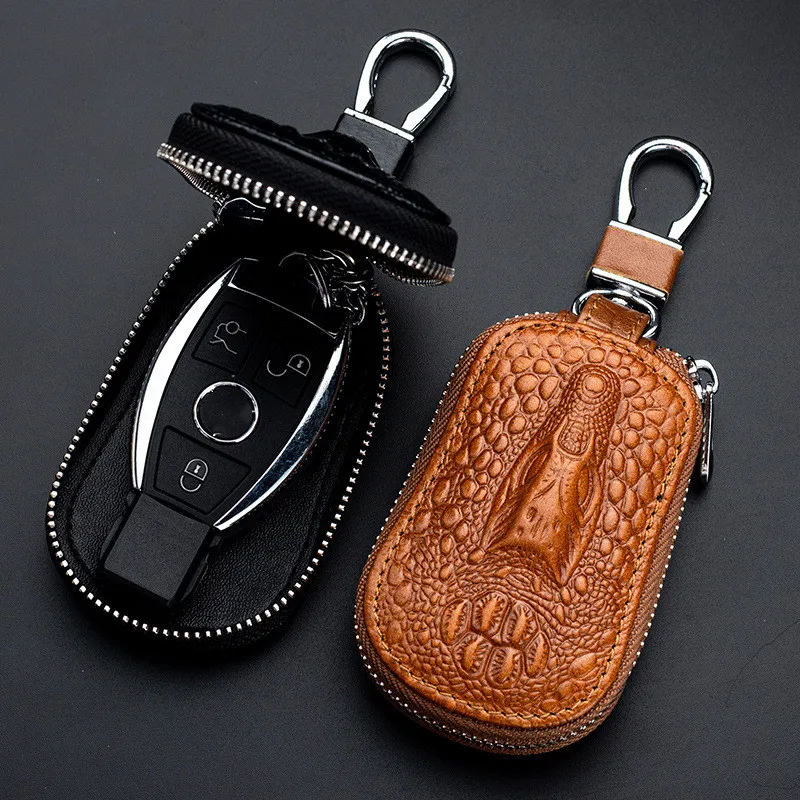 Genuine Leather Car Key Pouch Bag Case Male Luxury Vintage L