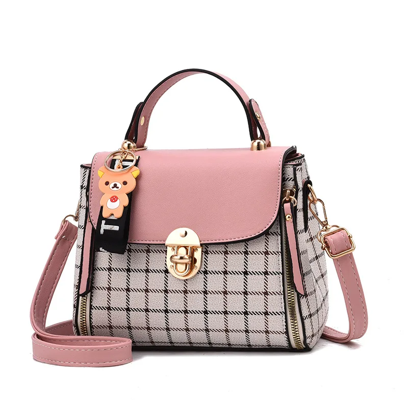 

Korean Fashion Plaid Women's Bag Shoulder Bag Diagonal Package Crossbody Bag Baogesmall 20X11X15cm