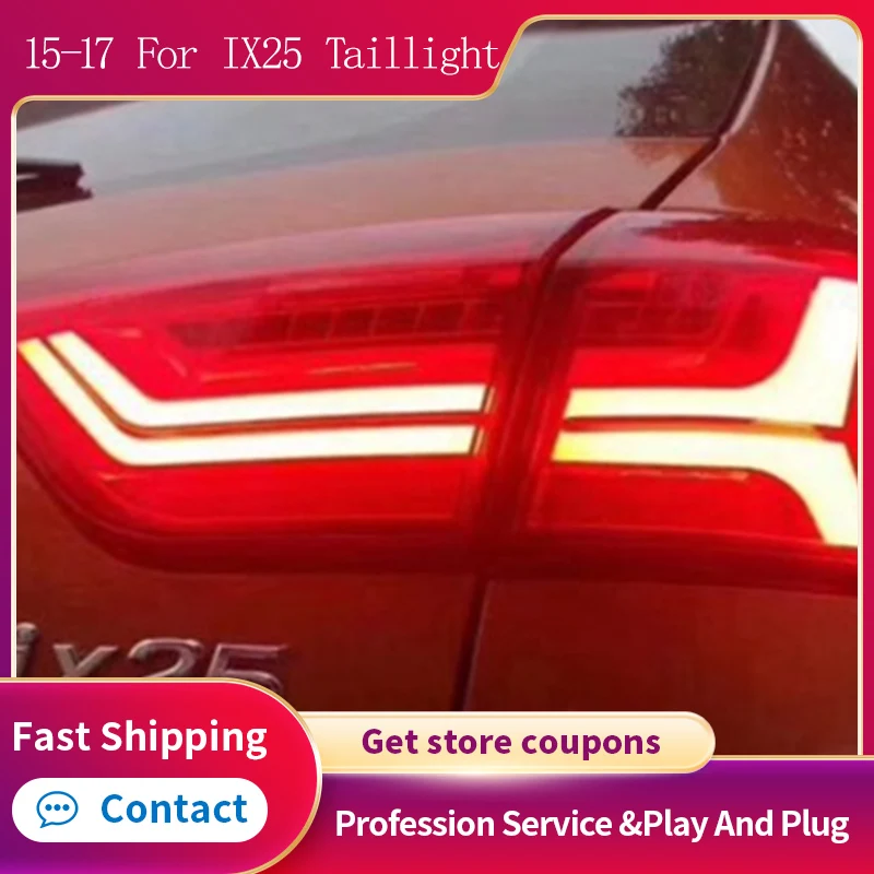 

Car Styling Tail Light For Hyundai IX25 Creta 2015 2017 LED Rear Brake Signal Daytime Running DRL Lamp Car Accessories 4pcs Bla