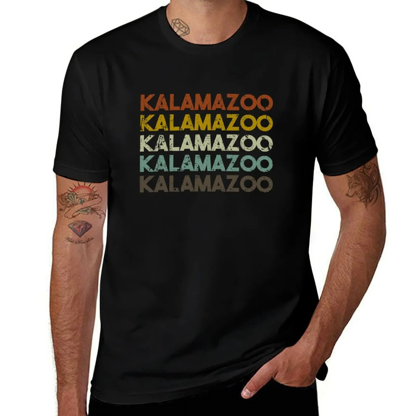 Фото Ретро-футболка Kalamazoo Michigan, солнцезащитная футболка для активного отдыха №1