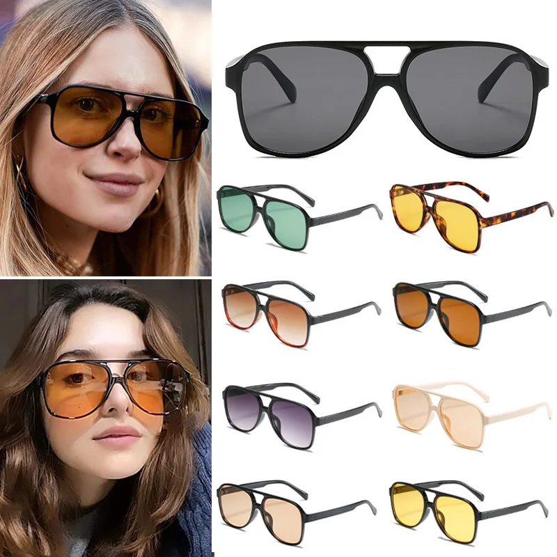 

Fashion Cool Girl Sun Glasses Vintage Oversized Women Sunglasses Big Frame Sun Glasses Ins Style Aviation Oculos De Sol
