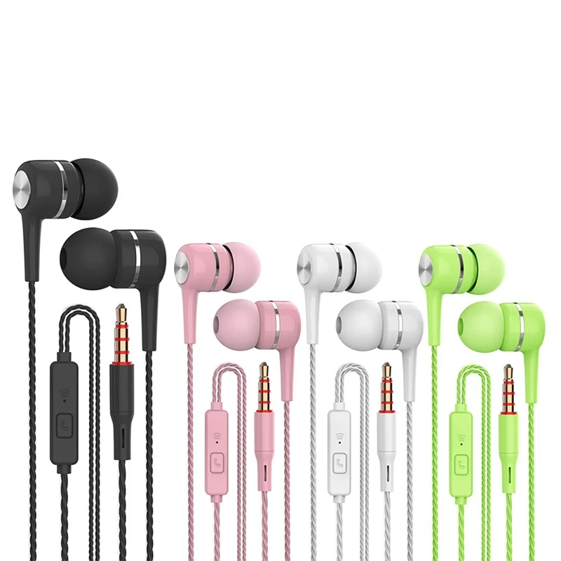 

Wired Headphones Noise Cancelling Sports Stereo In-Ear Earphone Music Headset With microphone 3.5mm