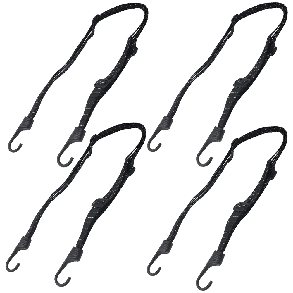

4 Pcs Nylon Rope Fixing Straps Bike Binding Adjustable Cargo Fixed Ropes Hooks Cords Outdoor