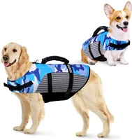 blytieor dog life jacket ripstop pet safety life vest adjustable camouflage swimsuit reflective preserver with rescue handle