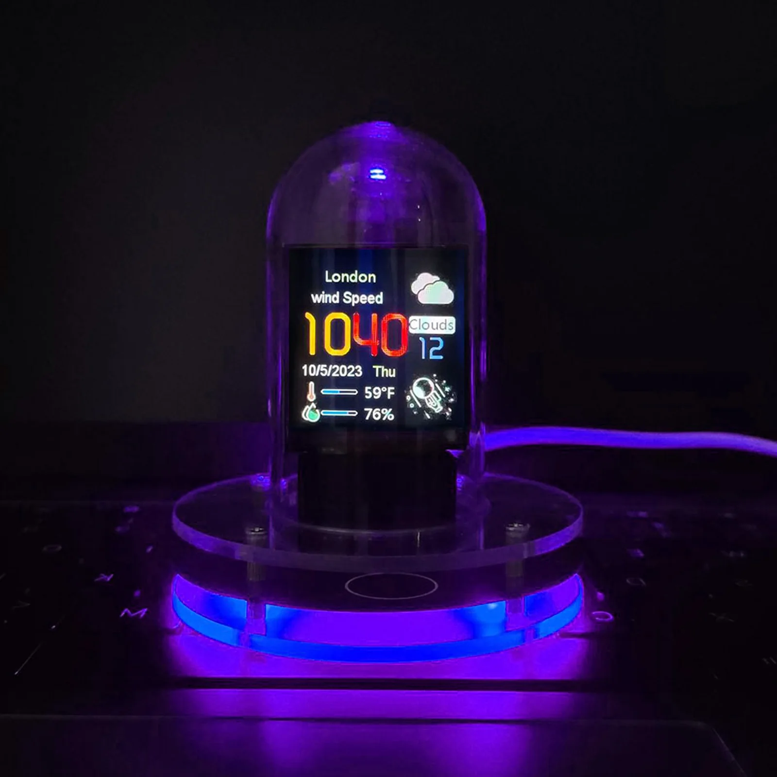Tube Clock Smart Wifi Glow Diy Clocks Cyber-punk Style Cyfrowy zegar stołowy Wyświetlacz wizualny Wymienna automatyczna aktualizacja