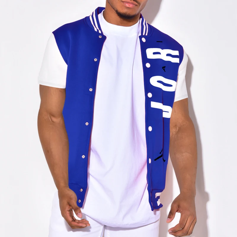 

Men's Jacket Couple Street Hip-hop Retro Baseball Jersey Casual Sports Fashion Versatile Jacket Short Sleeve Top