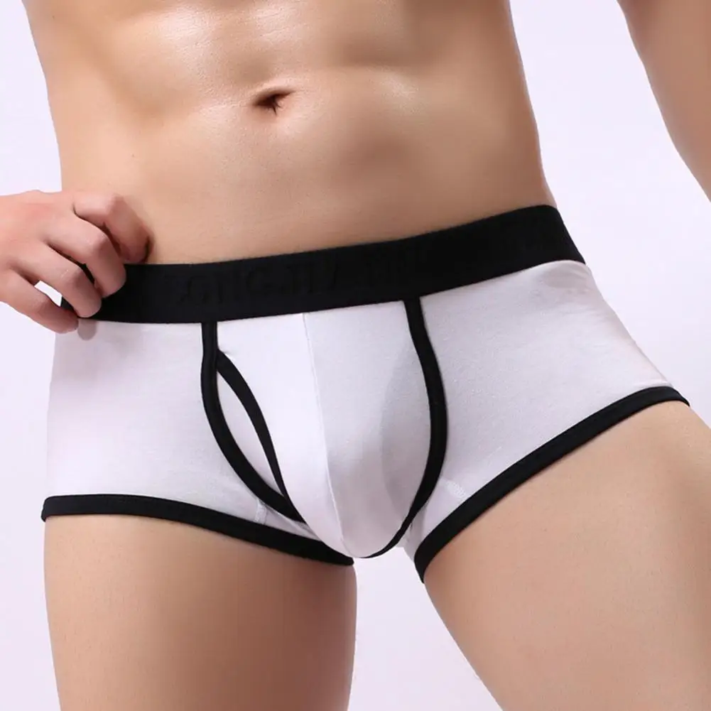

Sexy Underpants Stretchy Skin-friendly Mid Waist U Convex Boxer Panties Lightweight Boxer Panties Briefs