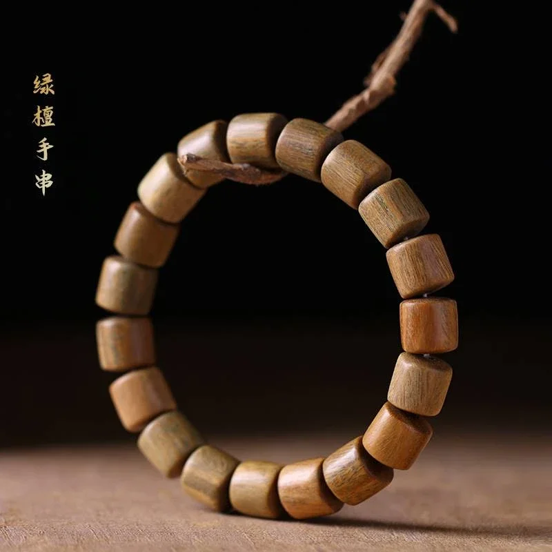 Браслет из зеленого сандалового дерева с бусинами персонализированные