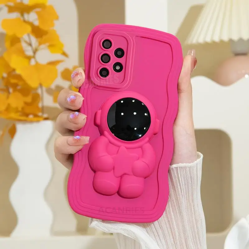 A 53 52 23 Держатель астронавта Волнистый силиконовый чехол для Samsung Galaxy A52 A53 A33 A23 A13 A73