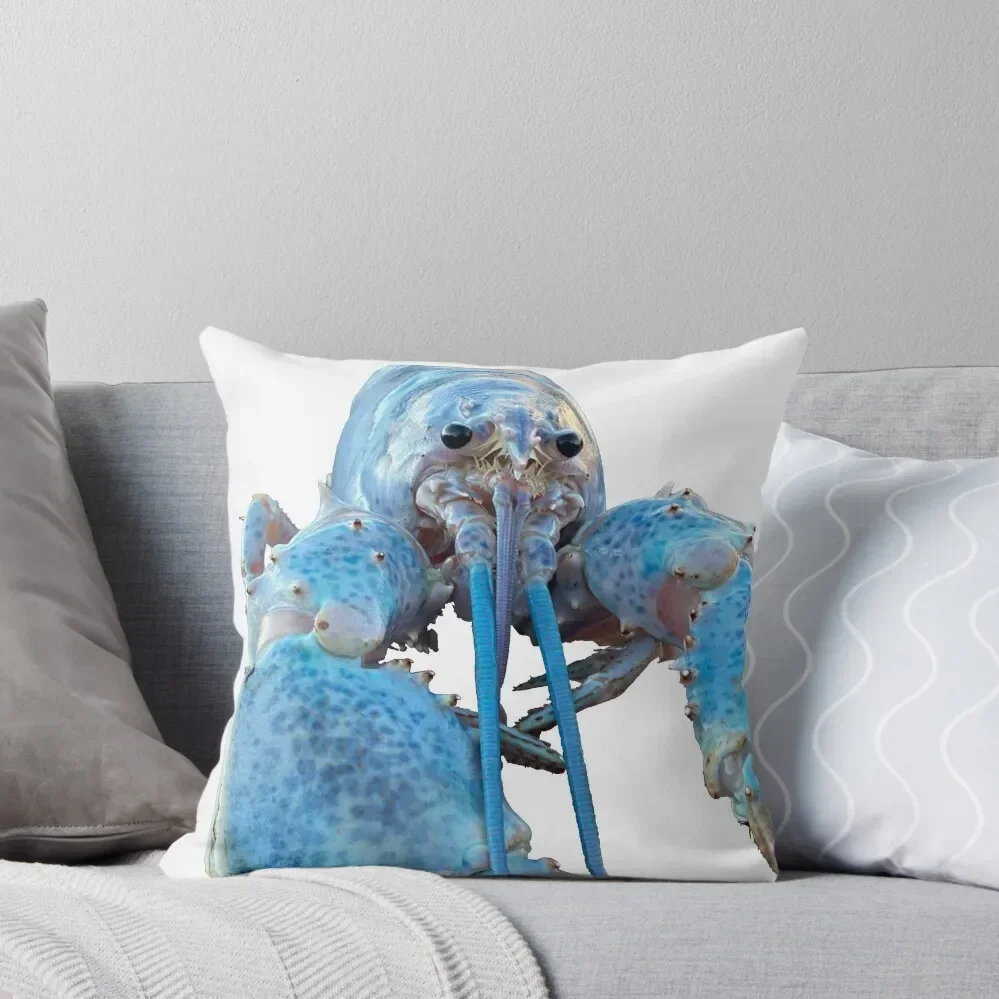 Синяя декоративная подушка в виде лобстера