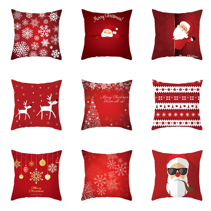 

Home Decor Merry Christmas Santa Elk Cushion Cover Winter Snowflake Decoration Christmas Cushion Cover funda de almohada