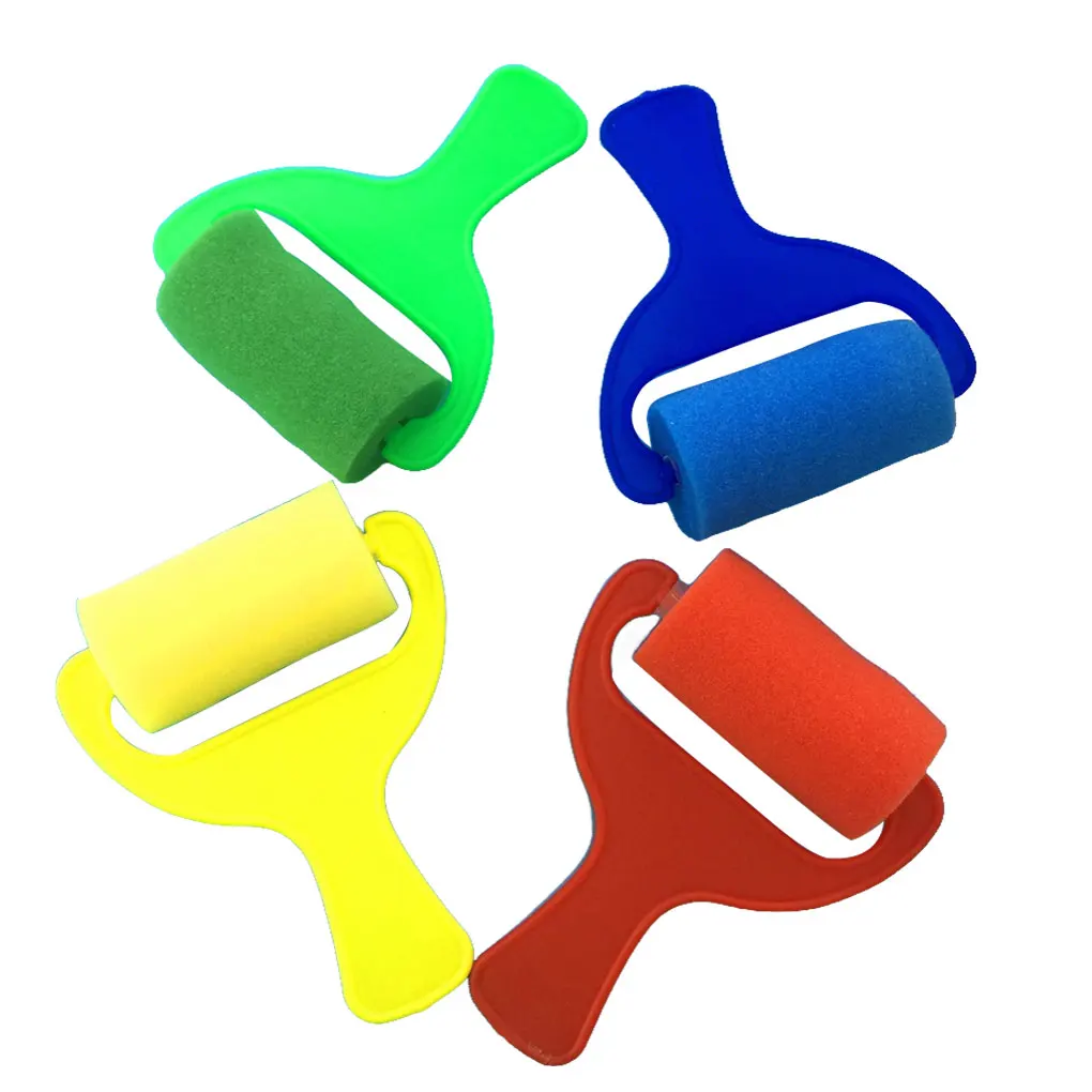

4pcs Set Sponge roller Brush Paint Roller Kid Art Craft Painting Tool