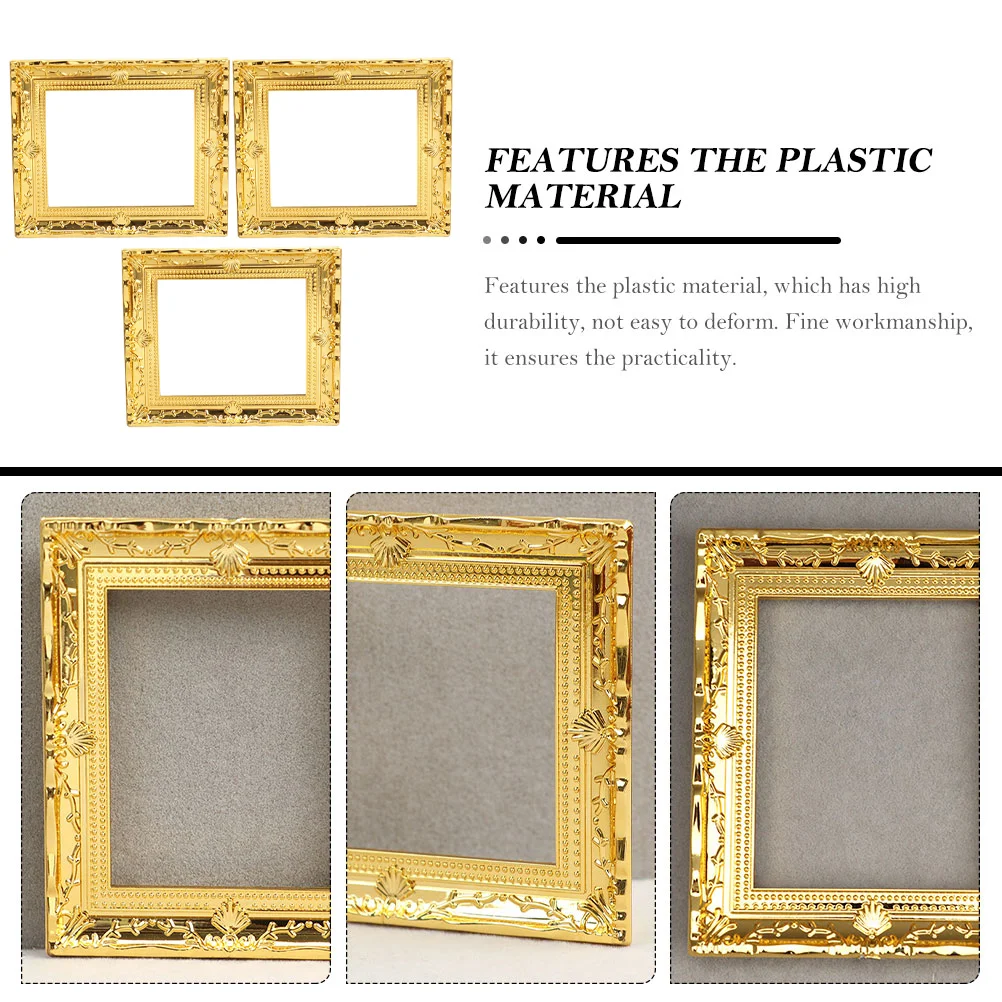 3 шт. рамка для кукольного домика декоративная фотография мини-миниатюрные