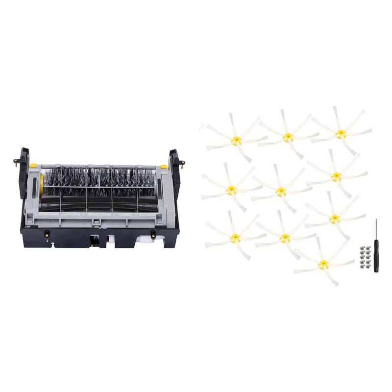 

Main Brush Frame Cleaning Head Assembly Module For Irobot Roomba 500 600 700 527 550 595 620 630 & 6-Armed Side Brush