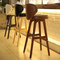 european solid wood bar stool modern minimalist back bar high stools american bar chair front high stool