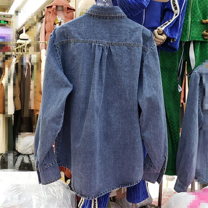 Новинка Осень-зима 2022 Европейская Женская модная простая джинсовая рубашка