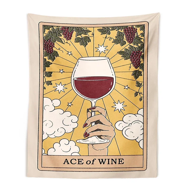 Гобелен настенный в богемном стиле украшение виде кошачьей лапы Таро хиппи