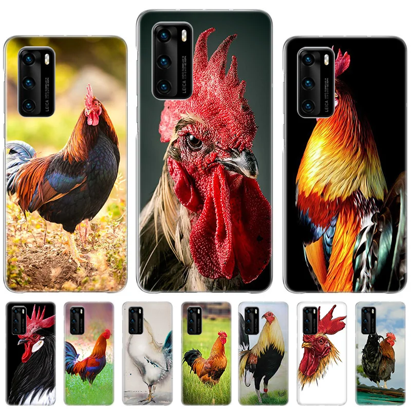 Чехол с большим петухом и курицей для Huawei P50 P40 P30 P20 P10 lite чехол рисунком Mate 20 10 Pro