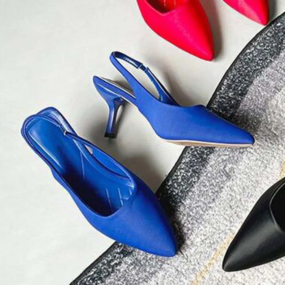 Women's Tip Toe High Heels 7.5CM Slope Heel Buckle Sandals For Wedding Party