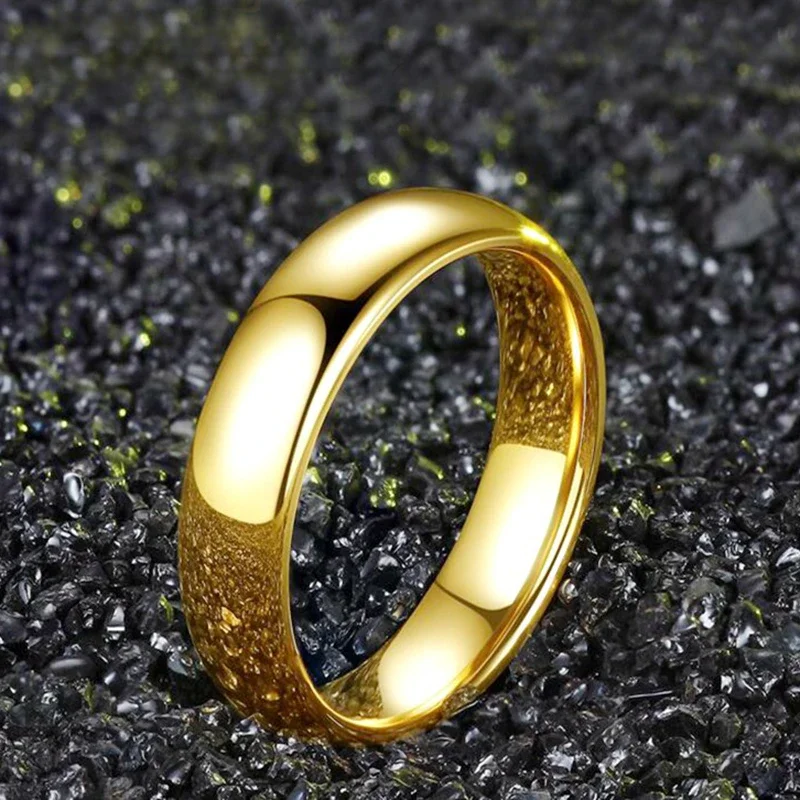 2024 Fashion Simple Wedding Rings for Women 4mm Custom Engrave Lover Couple Stainless Steel Charm Jewelry Gift