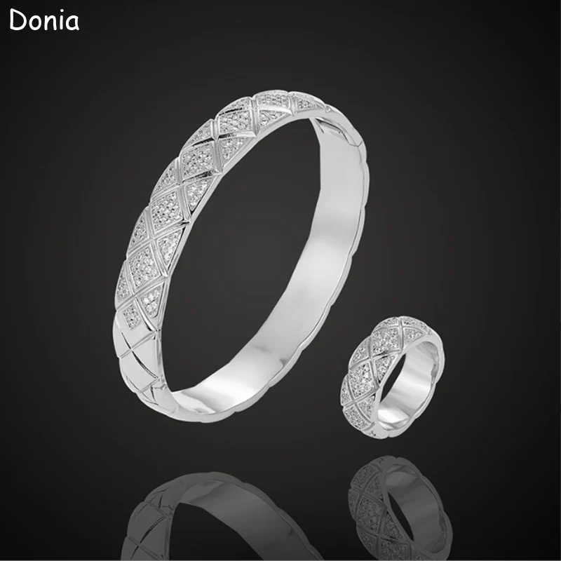 

Donia jewelry fashion mesh micro-inlaid AAA zircon large bracelet set creative opening ladies bracelet set