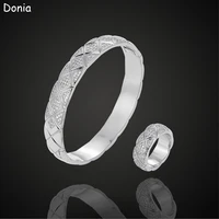 donia jewelry fashion mesh micro inlaid aaa zircon large bracelet set creative opening ladies bracelet set