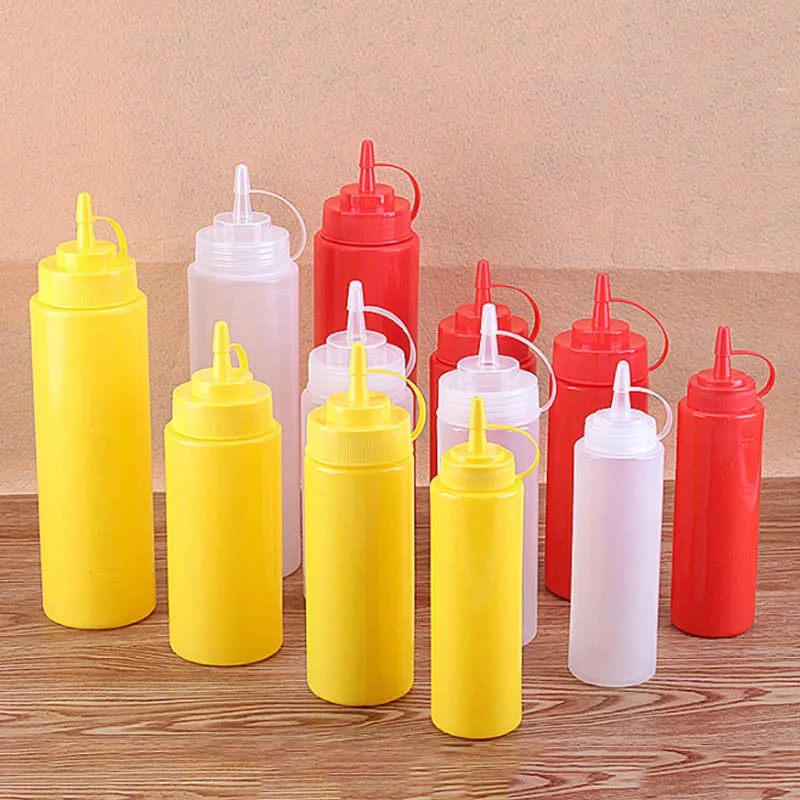 Botella de plástico para salsa, dispensador de condimentos, vinagre, accesorios de cocina