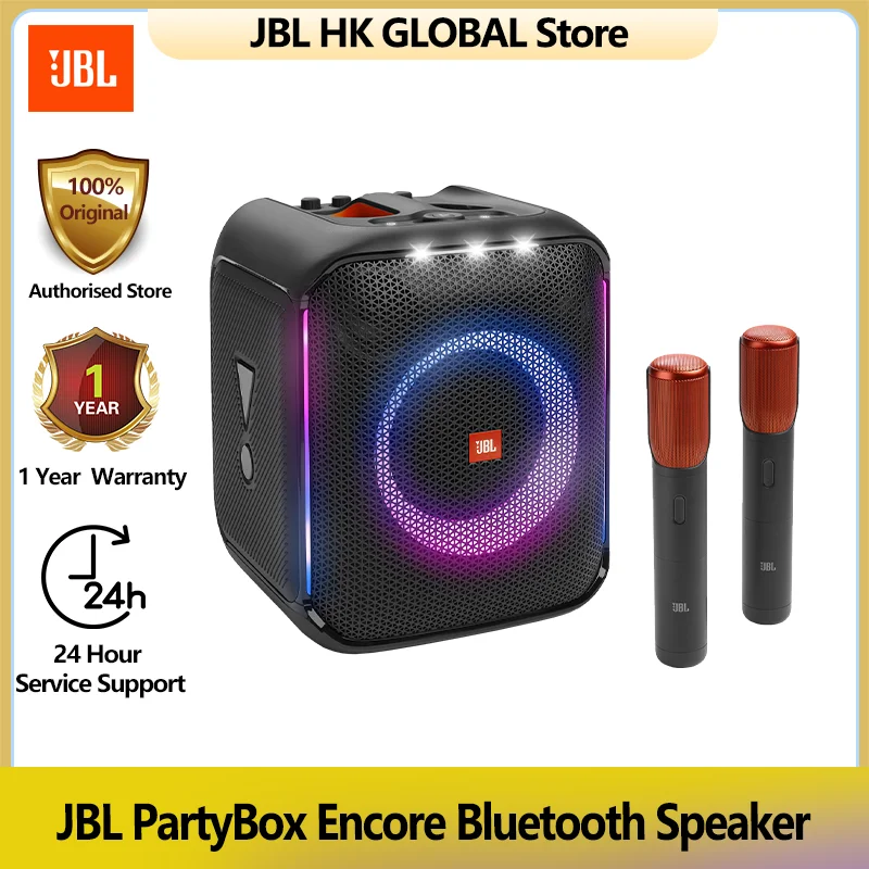 

JBL PartyBox Encore Portable Party Speaker - 100W Sound, Built-in Dynamic Light Show, with 2 Digital Wireless Mics and Splash