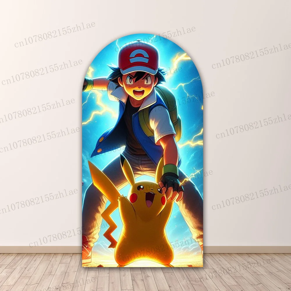Pokemon Birthday Party Photo Background Arch Cartoon Photography Backdrop Baby Shower