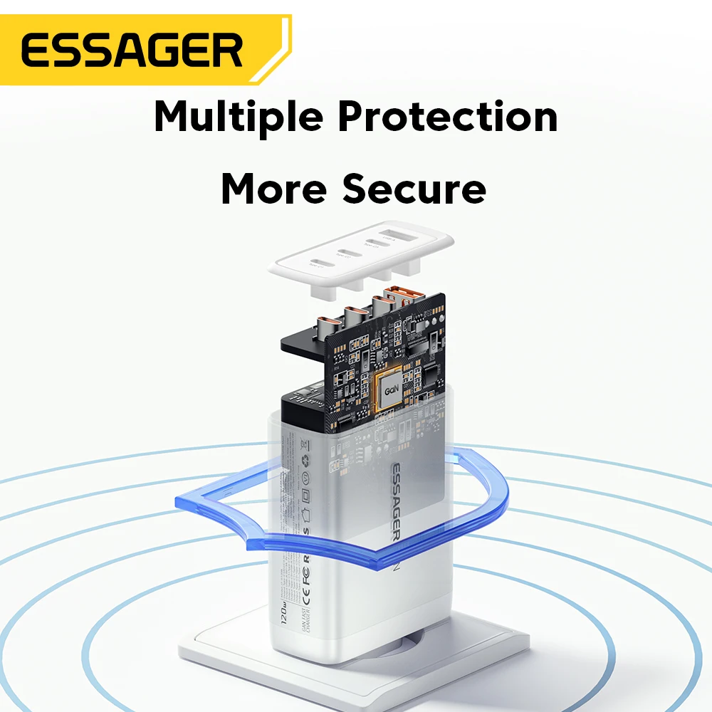 Essager 120W GaN USB Type C Charger Laptop 100W PD Fast Charge For Macbook Air M1 M2 Pro iPhone Samsung 65W Tablet Phone Chagers