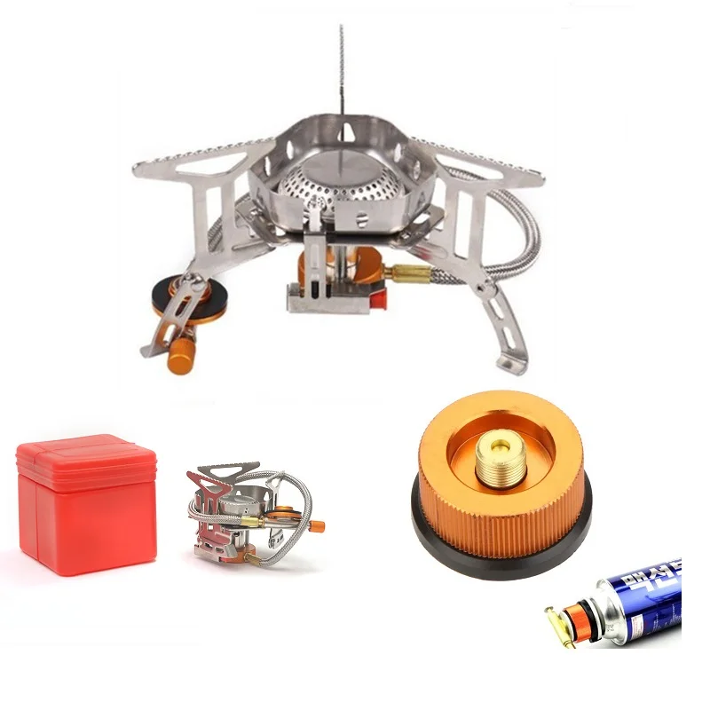 

Portable Camping Gas Stove Windproof Tourist Burner Outdoor Heater With Piezo Ignition Folding Backpacking Mini Hiking 3500W