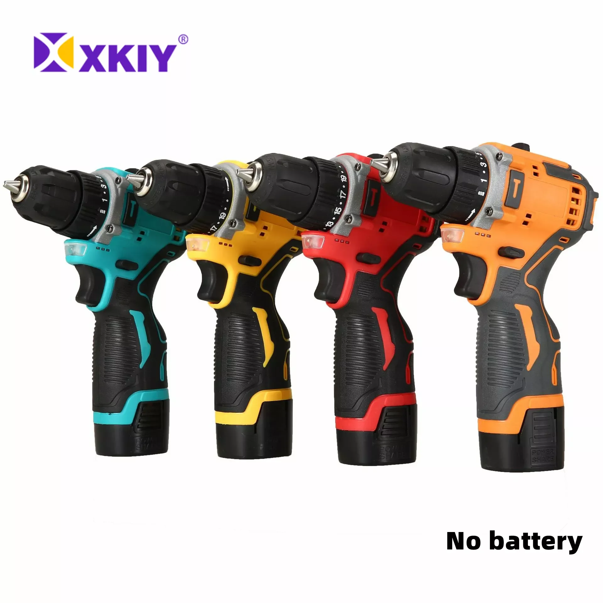 

NEW XKIY New 18V Brushless Small Steel Gun Electric Drill Brushless Multi-color Machine Head Lithium Drill Power Tools